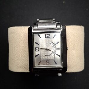 Silver Rectangular Women's Day-Date Watch